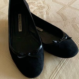 Manila Blahnik Suede Flats -Neutral Designer Staple